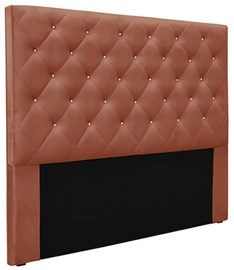Cabeceira Decorativa Casal 1,40M Tàzio Veludo Cobre G63 - Gran Belo