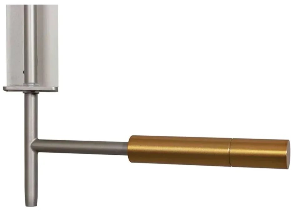 Arandela Viga 18X70X100Cm 01Xg9 Globo Ø12Cm - Usina 50035/1 (CP-M - Champanhe Metálico, Branco (Fosco))