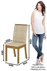 Kit 4 Cadeiras Estofadas para Sala de Jantar Isa Nature/Linho - Henn