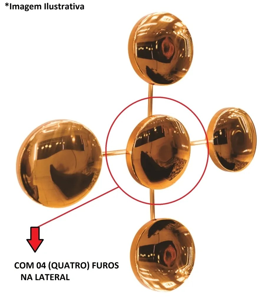 Arandela Galáxia 1Xpci Led 5W 220V Ø12X5Cm (C/ Quatro Furos Na Lateral... (CB-V - Cobre Escovado)