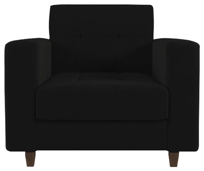 Kit 02 Poltronas Arezzo Linho Pés Chanfrado Tabaco D01 - D'Rossi - A79 Preto