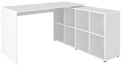 Mesa Escrivaninha em L Eron e Gaveteiro com Rodízios Mity A06 Branco -