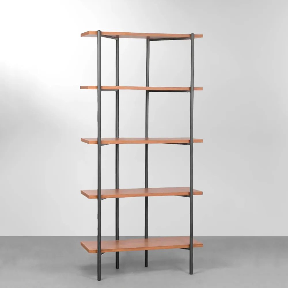 Estante Iron Grafite e Louro Freijó - 75cm x 180cm