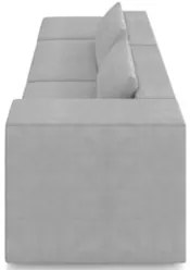 Sofá 5 Lugares 343cm Com Puff Esquerdo Fay Veludo Cinza Z55 - Mpozenat