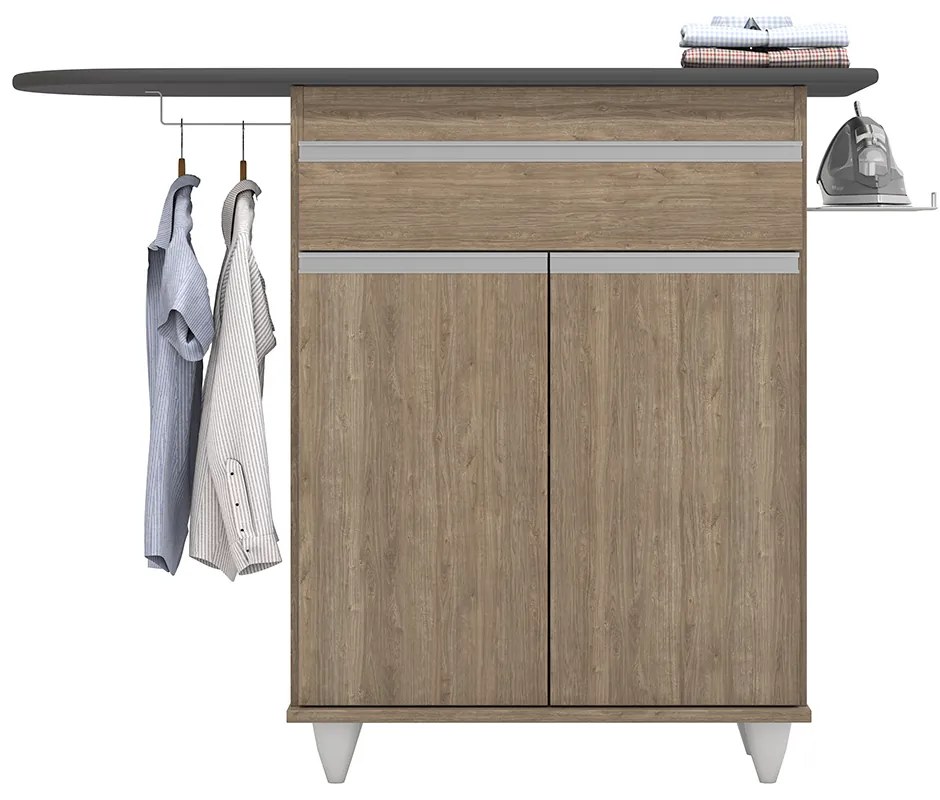 Tábua de Passar com Balcão 02 Portas Alice 119 cm L06 - D'Rossi - Castanho