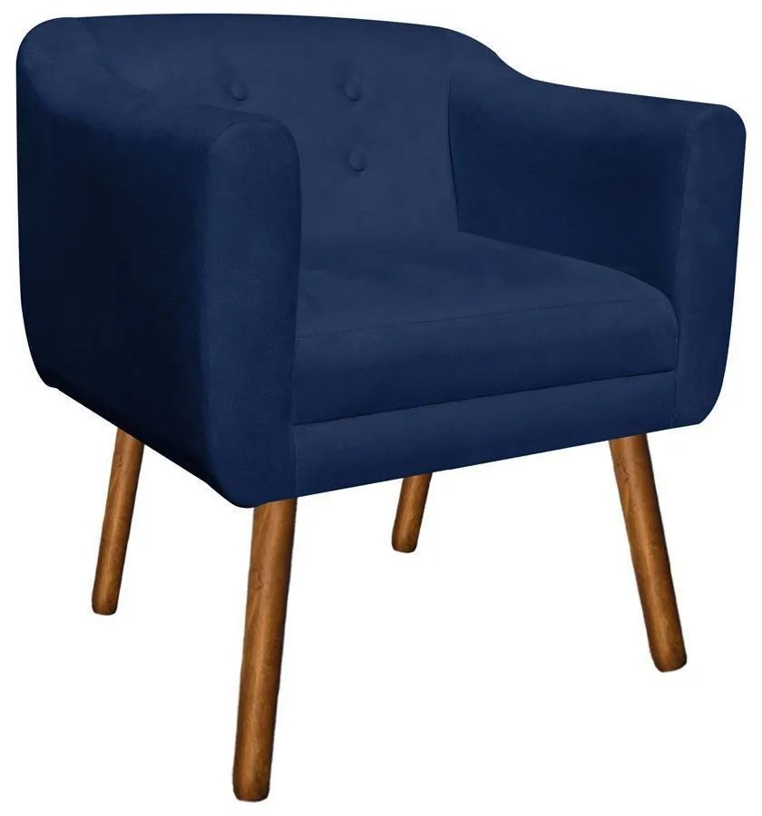 KIT 02 POLTRONAS JULIA SUEDE AZUL MARINH