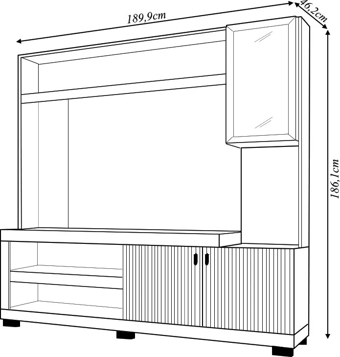Home Theater Alvorada TV até 55 com LED Nogueira/OffWhite G11 - Gran Belo