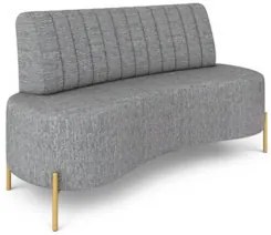 Sofá 2 Lugares 135cm Pés Aço Dourado Tamar Linho Cinza Z08  - Mpozenat