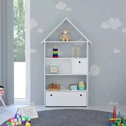 Estante Casinha Infantil Organizadora Com Nichos 2 Gavetas Candy L03 B