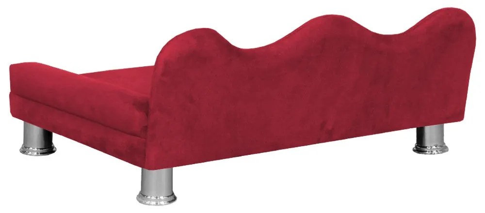 Cama Sofá Pet Meg Para Cães E Gatos Elegante e confortável Suede Vermelho
