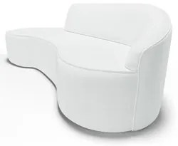 Sofá Living 4 Lugares 280cm Braço Direito Mozart D06 Sintético Branco