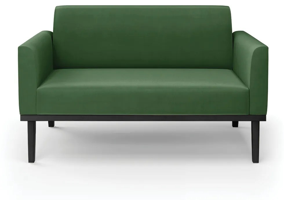 Sofá Namoradeira Base de Madeira Fixa Preto Marisa Suede  D03 - D'Rossi - Verde