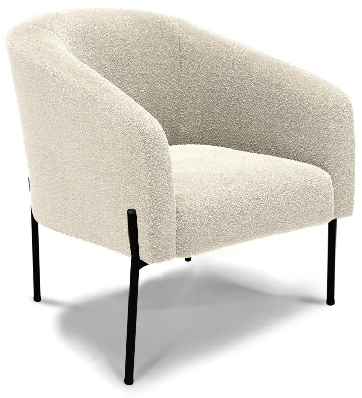 Poltrona Sala Decorativa Pé de Ferro Preto Stella Bouclê D03 - D'Rossi - Bege