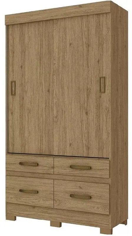 Guarda Roupa Roupeiro 2 portas 4 Gavetas Solteiro Flex Briz