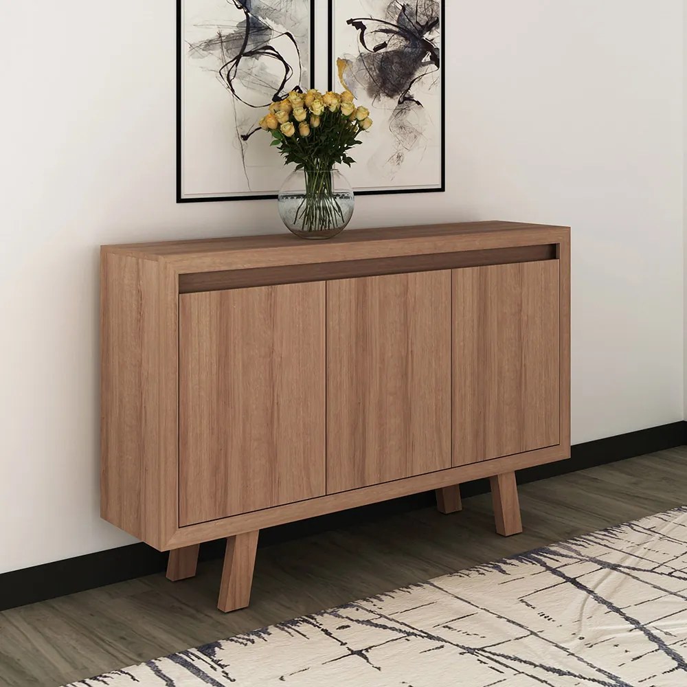Balcão 3 Portas para Escritório Home Office ME4120 MDP Amendoa G69 - Gran Belo