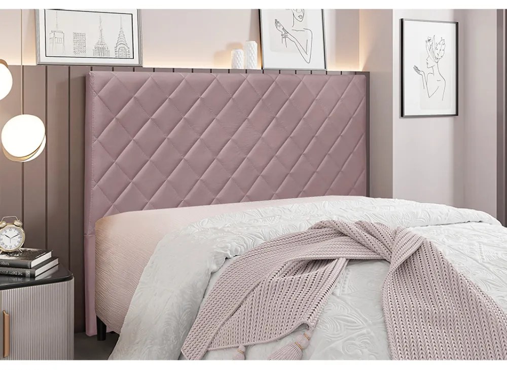Cabeceira Cama Box Casal 140 cm Dubai Veludo S04 - D'Rossi - Lilás