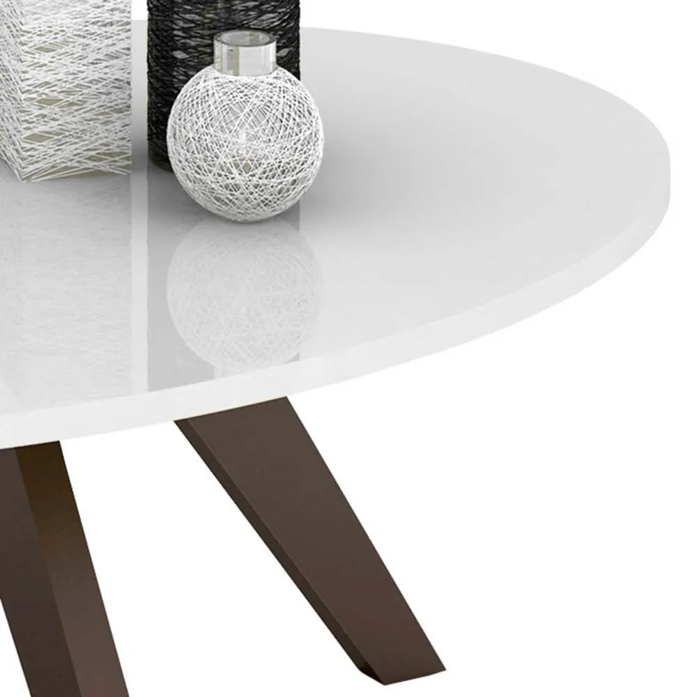 Mesa de Centro Alba Branco Laca Com Cafe - D'Rossi