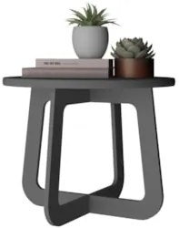 Mesa Centro Redonda 59cm Para Sala MDF Rexxar Grafite A09 - Mpozenato