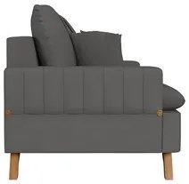 Sofá 160cm 2 Lugares com Almofadas Pés Curvos Veras Suede D05 Cinza -