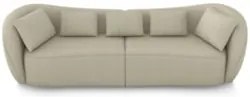 Sofá 2 Lugares 212cm Orgânico Pé Madeira Yume Bouclê Bege Z55 - Mpozen