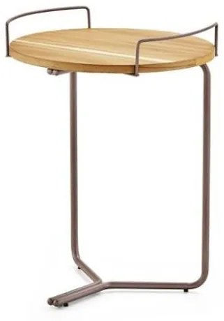 Mesa Lateral Plateau Tampo Freijó Base Cor Ouro Velho 47cm - 49432 Sun House