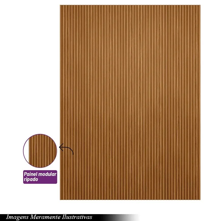 Painel Decorativo Ripado para Parede Mahalo 180x250 MDP Nature G77 - Gran Belo