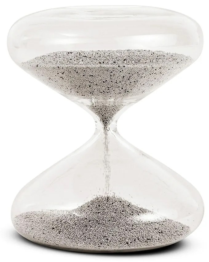 Ampulheta em Vidro Cinza Decorativa - 14cm