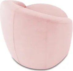 Poltrona Sala Giratória Redonda Kit 2 Steve Suede Rosa Bebê I01 - Mpo