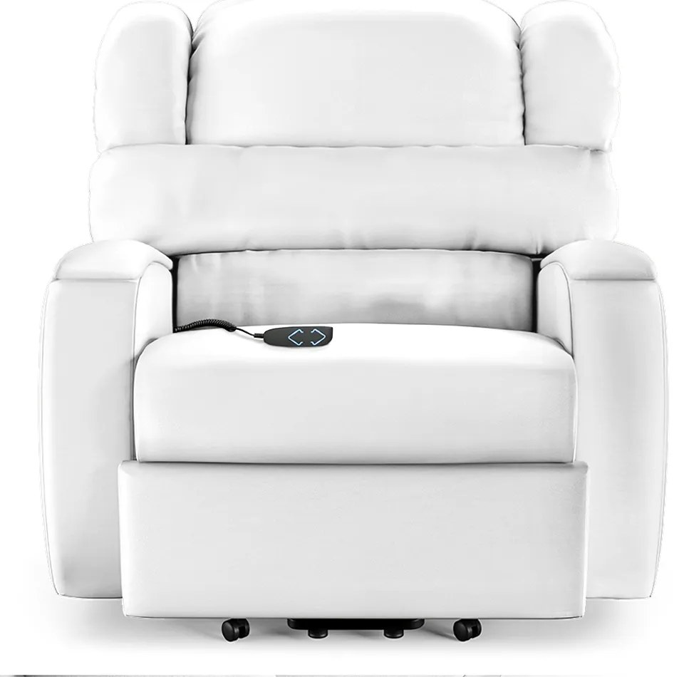 Poltrona do Papai Sala de Cinema Reclinável Kylie Elevação Lift Elétrico PU Branco G23