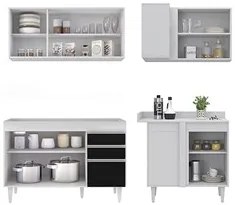 Armário de Cozinha Modulado de Canto Esquerdo 4 Peças CP46 Balcão sem