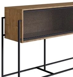 Balcão Aparador Buffet 2 Portas Pés Metálicos York Vermont/Preto - Art