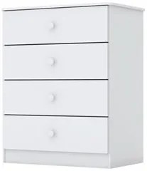 Cômoda Infantil 4 Gavetas Labirinto Branco HP - Henn