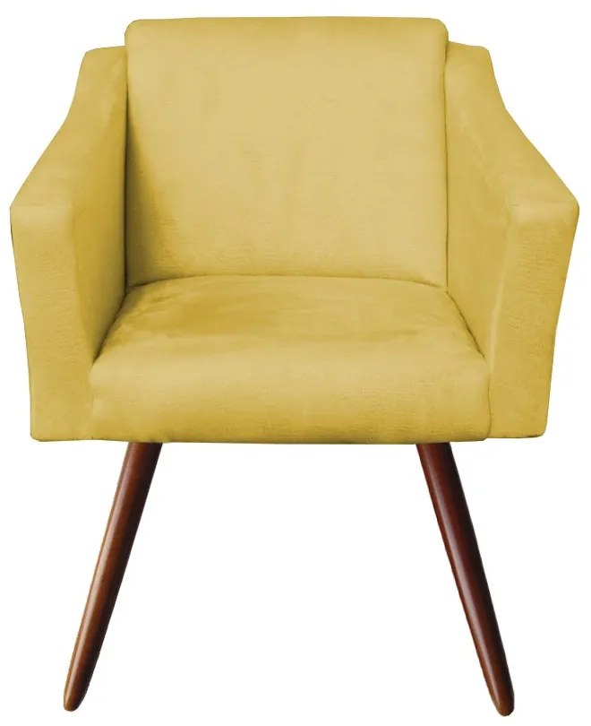 Poltrona San Marino Decorativa Suede Amarelo