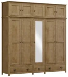 Guarda Roupa Casal 221cm 10 Portas 3 Gavetas Lázio Freijó F07 - Mpozen