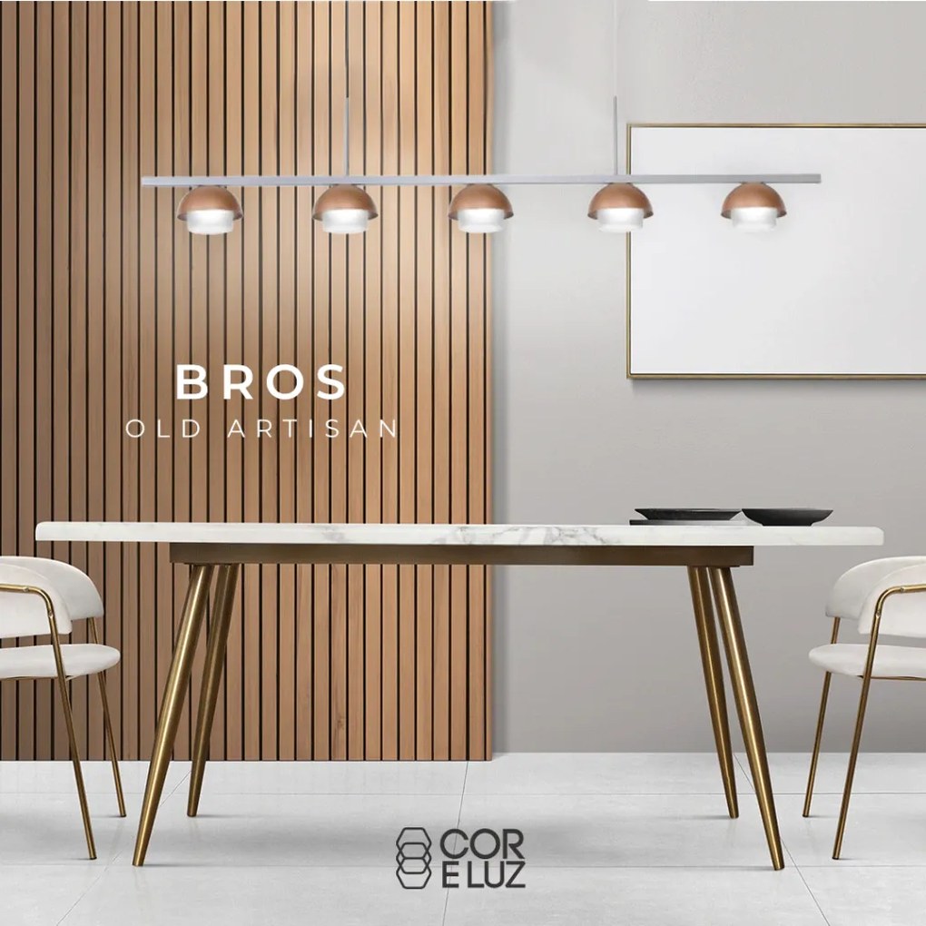 Pendente Bros Simétrico 25X12X120Cm Metal Alumínio E Vidro 05Xg9 - Old... (MARSALA)