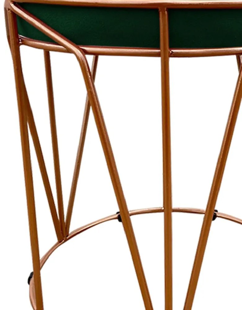 Puff Multiuso com Mesa Babu 2 em 1 Suede Base Cobre D'Rossi - Verde