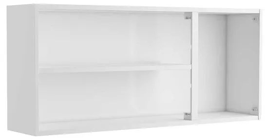 Armário De Cozinha Aéreo Em Aço Evidence 3 Portas de Vidro - Branco