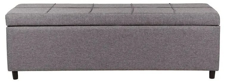 Recamier Baú Vindia Queen Linho Cinza Claro - PTE 58422
