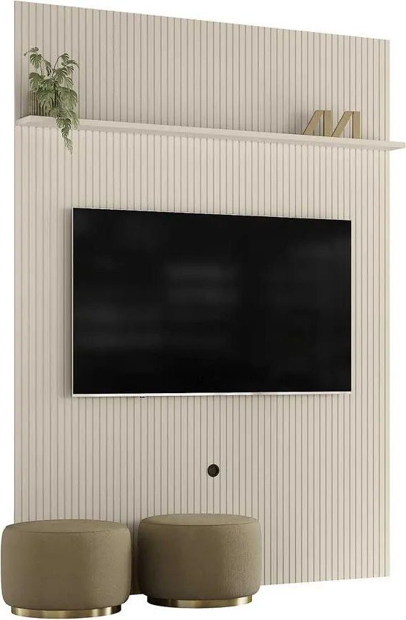 Painel Decorativo 245cm Sanson Frisado MDP até 65 OffWhite G97 - Gran Belo