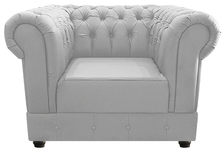 Poltrona Decorativa Chesterfield Ana Corano Branco - ADJ Decor