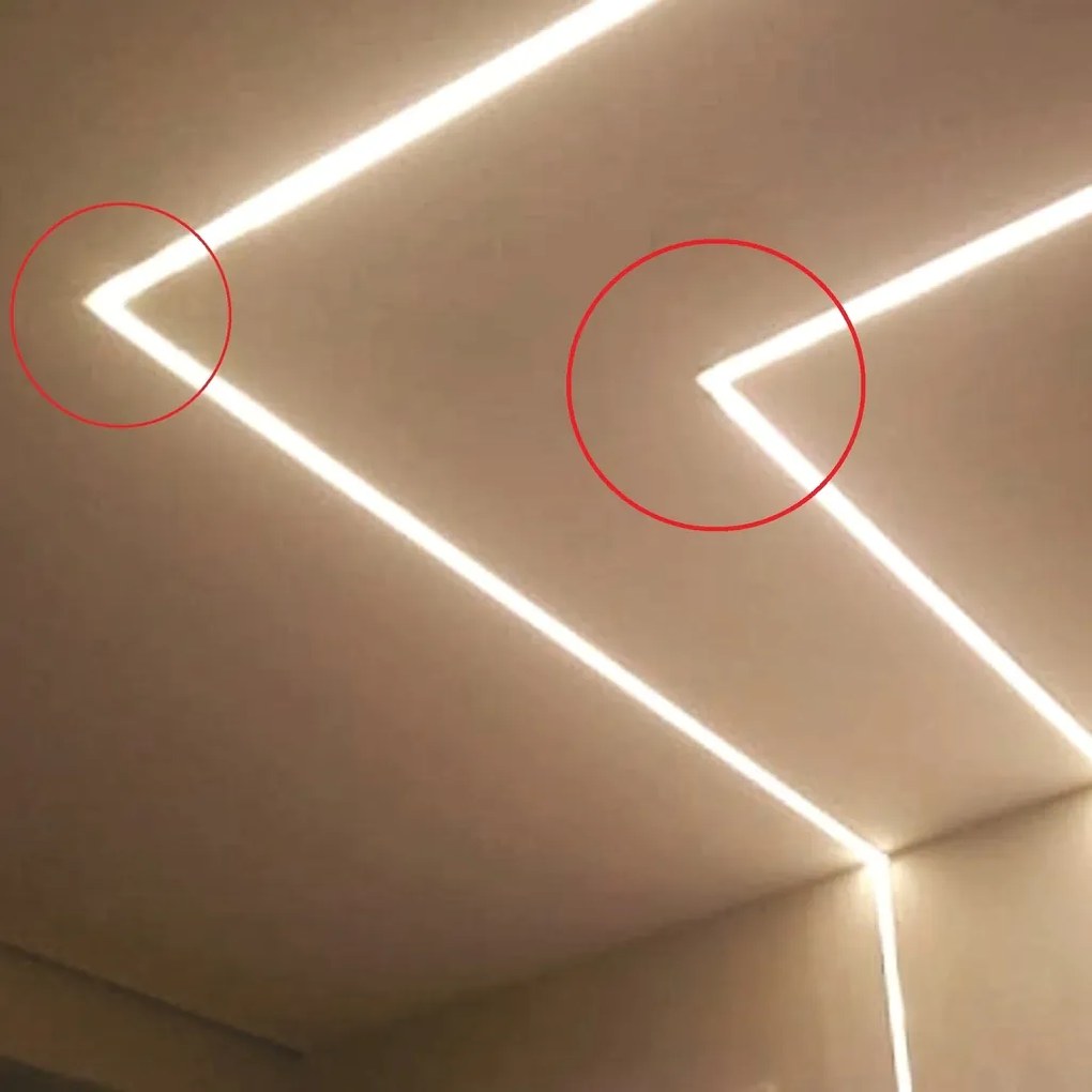 Junção Teto/teto Perfil Embutir Para Fita Led Garbo 10X10Cm | Usina 30... (BT - Branco Texturizado)