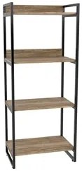 Kit 2 Estante Livreiro Prisma Estilo Industrial 60cm 4 Prateleiras C08