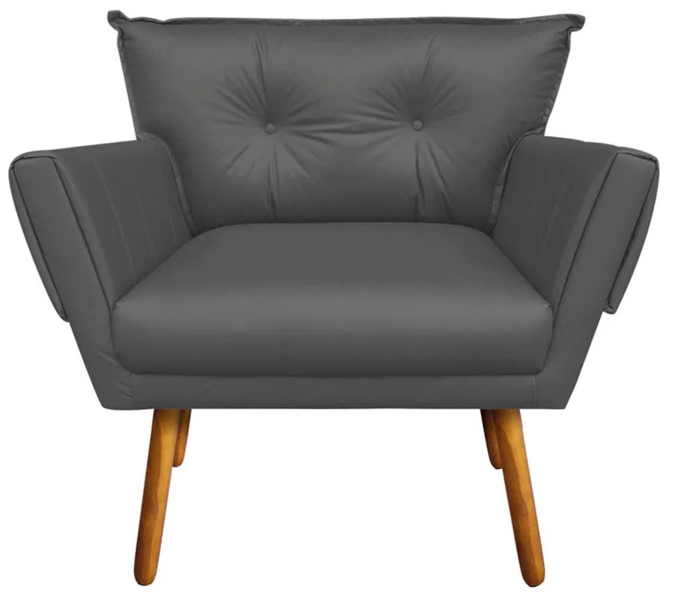 Poltrona Anitta Corino Pés Palito Castanho D03 - D'Rossi - Grafite