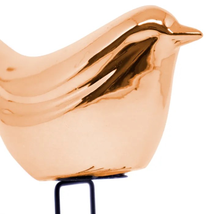 Pássaro Decorativo Em Cerâmica Rose 9x9x5 - D'Rossi