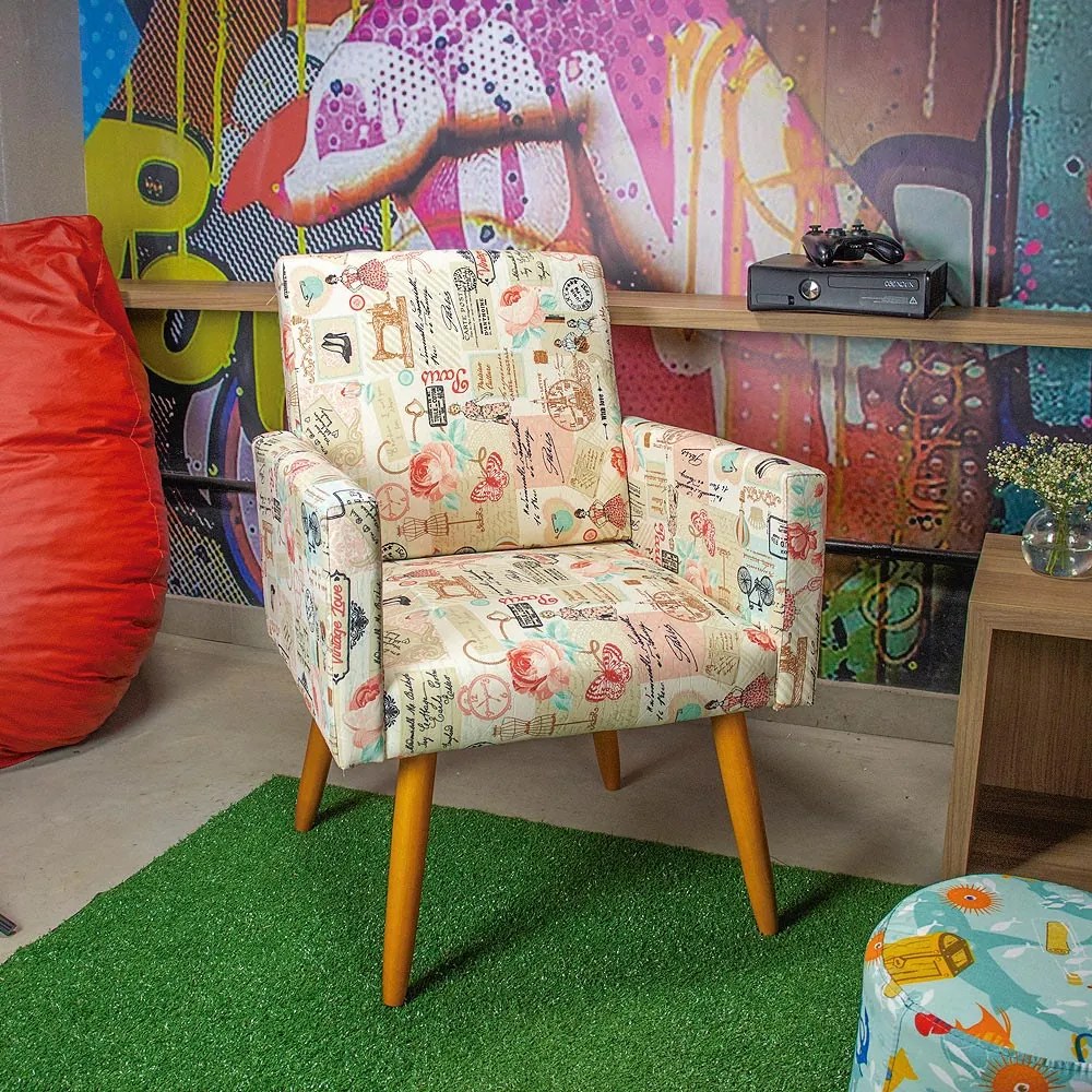 KIT 02 POLTRONAS LARISSA ESTAMPADO RETRO