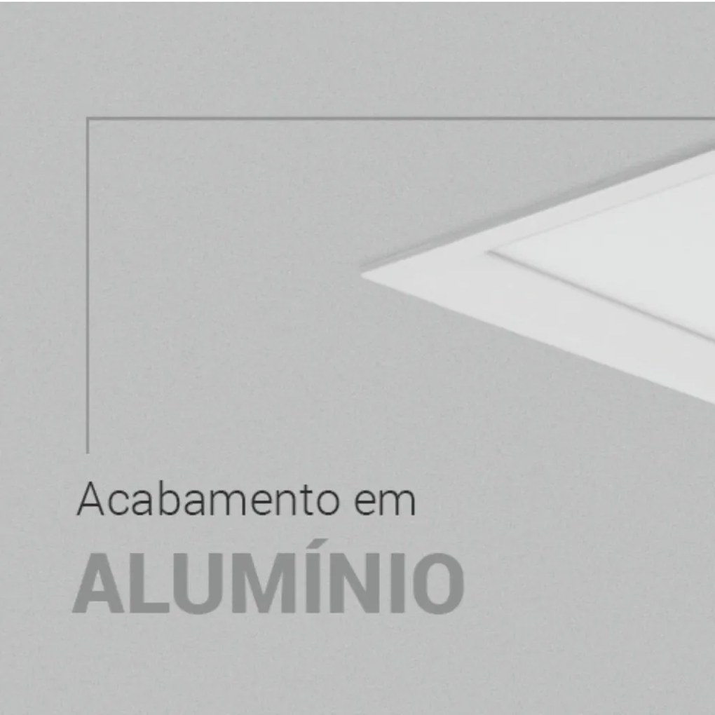 Embutido Quadrado Recuado 17X17Cm Led 18W 4000K Bivolt - Branco / Down...