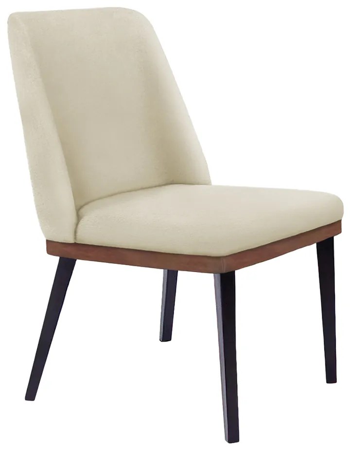 Cadeira de Jantar Bahia Suede Pés Chanfrado Tabaco C05 - D'Rossi - Bege