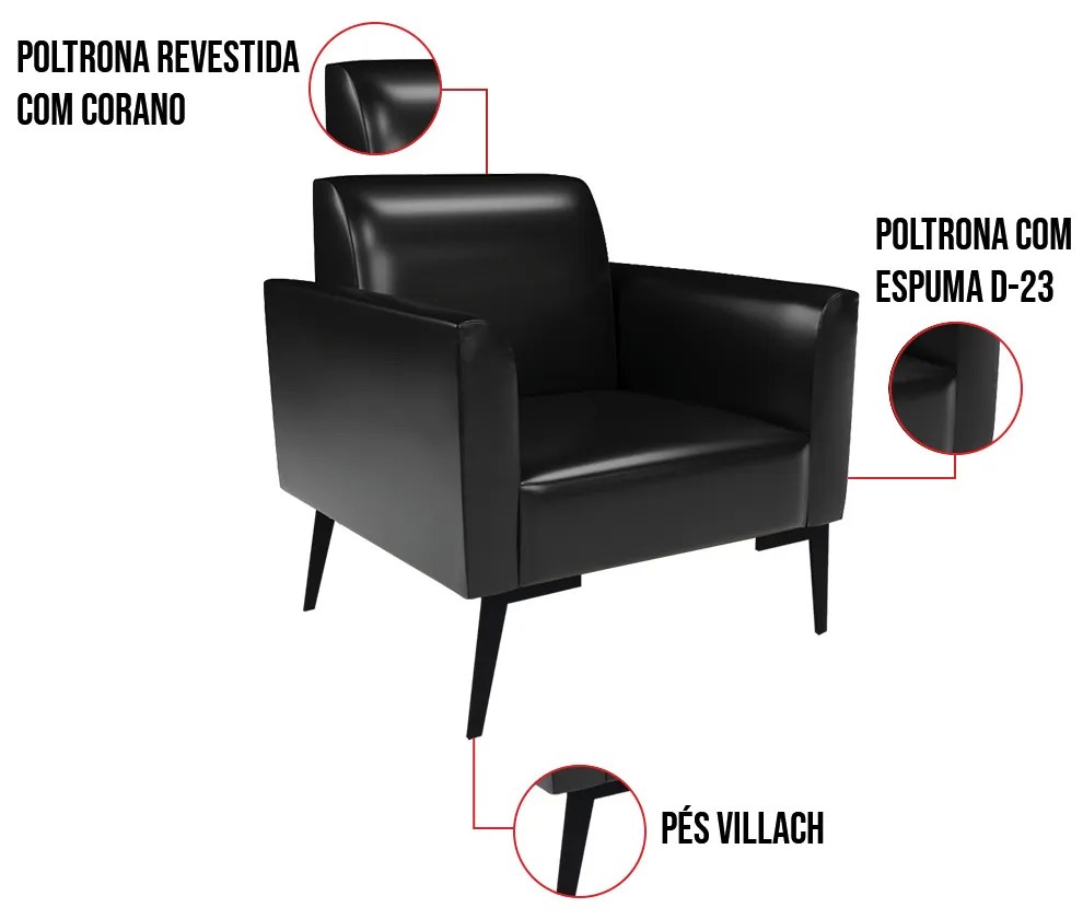 Poltrona Pés Villach Marisa Corano - Preto