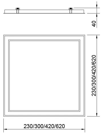 Embutido Convert Pro 42X42X05Cm 36,8W Led Bivolt | Usina 19220/42 (BT - Branco Texturizado, 3000k)