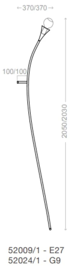Luminária De Chão Jazz Haste De Apoio Para Parede 30X205X37Cm 1Xe27 -... (GF-M - Grafite Metálico)